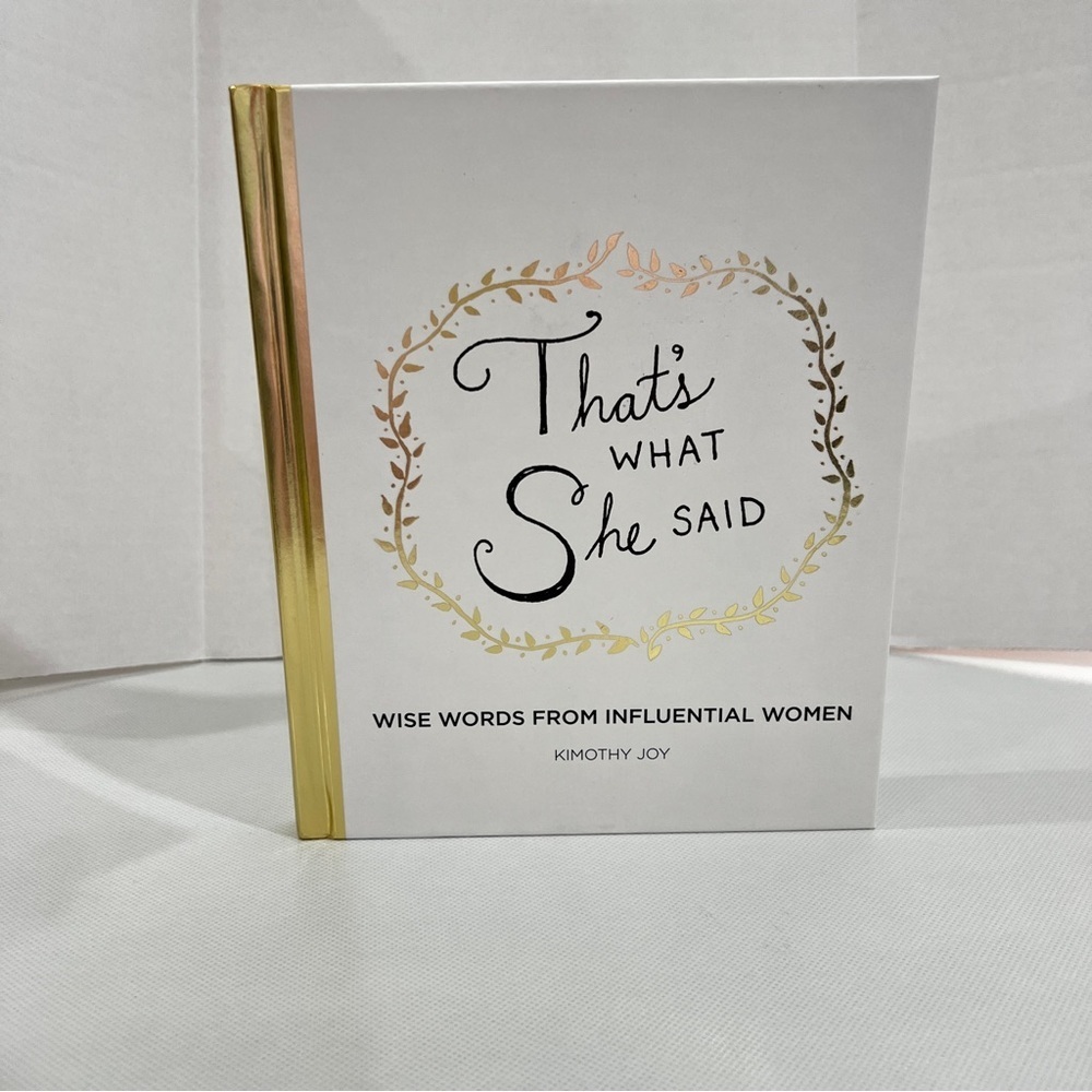 That's What She Said Hardcover Book White Gold Tone Detail Inspirational Quotes